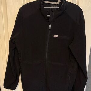 FIGS Black Zip-Up Fleece Jacket